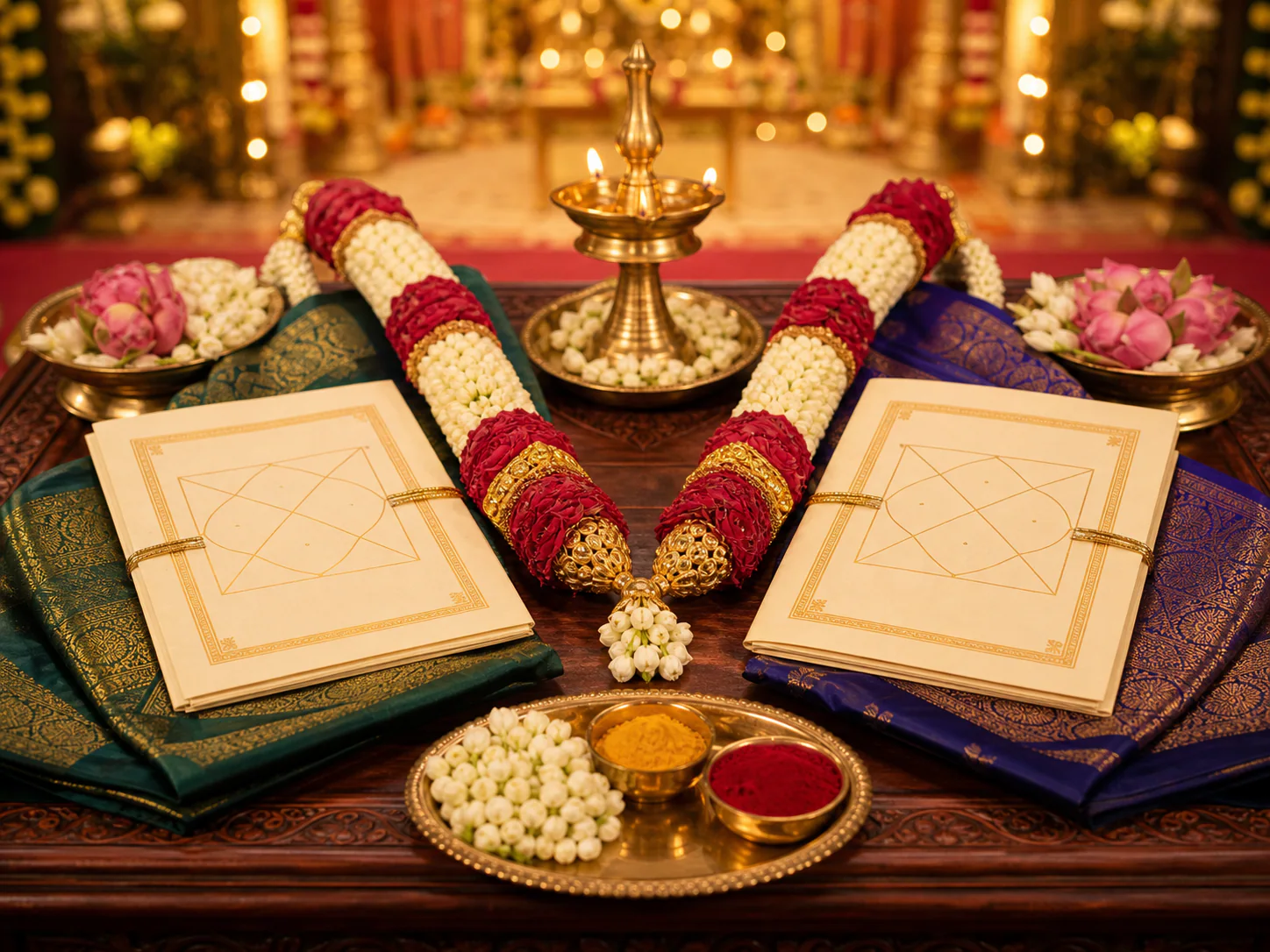 South Indian wedding details with horoscope papers for Tamil marriage matching